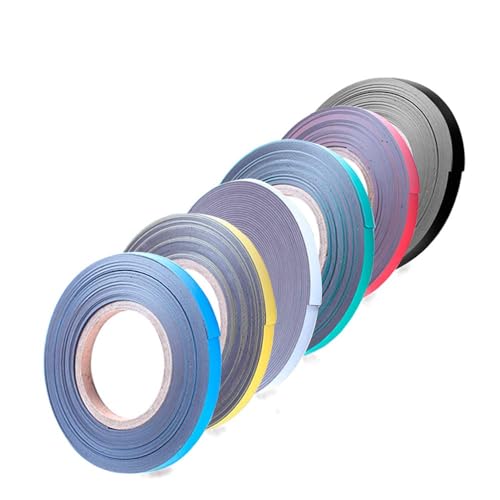 SUVEJK Magnetic Tape Roll Colored Thin Strips - Dry Erase Magnet Whiteboard Graphic Art Tape/ 10mm 33ft Marking Line Magnet Tape(6 Pack Mix Color)