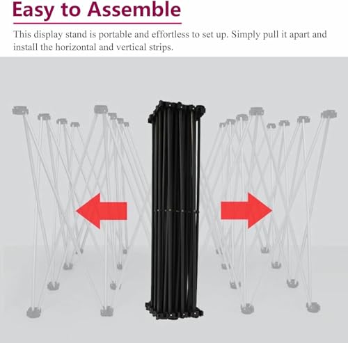 XDRGOOIUY Trade Show Exhibit Display Booth, Portable Event Advertising Poster Stand, Collapsible Pop Up Display Backdrop Frame for Vendor Events