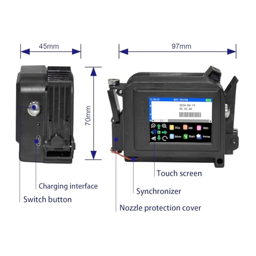 SHIHUANI 12.7mm Print Head Mini Portable Handheld Inkjet Printer for Text QR Code Barcode Date Logo Label(Without Ink,EU)