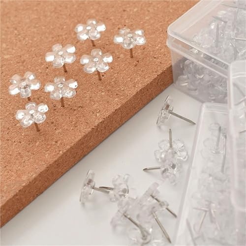 Plastic Thumbtacks 400pcs Flower Shape Push Pins Cork Board Thumb Tacks