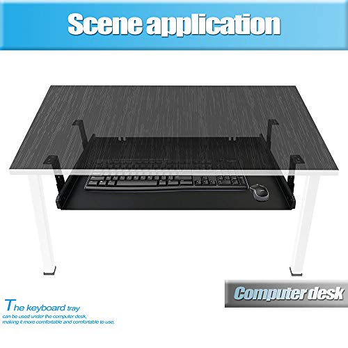 FRMSAET All-Metal 20/24/30 inch Slide Out Drawer Platform (20 inch, Black)