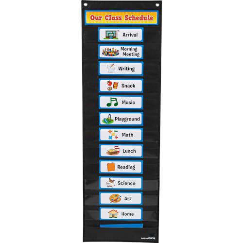 Really Good Stuff Whole-Class Visual Schedule Pocket Chart & Cards