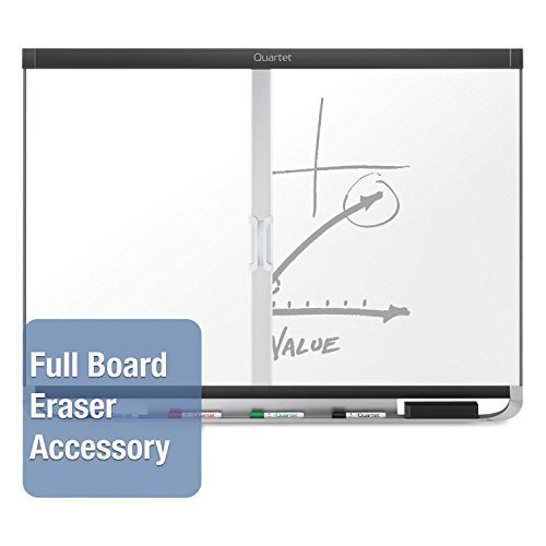 Quartet Magnetic Whiteboard, Porcelain, White Board, Dry Erase Board, 8' x 4', Black Frame, Prestige 2 Duramax (P558BP2)