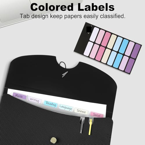 Accordion Folder Expanding File Folders, A4 Size Accordion Organizer, 7 Pockets for Documents, for School Office Supplies(Purple)