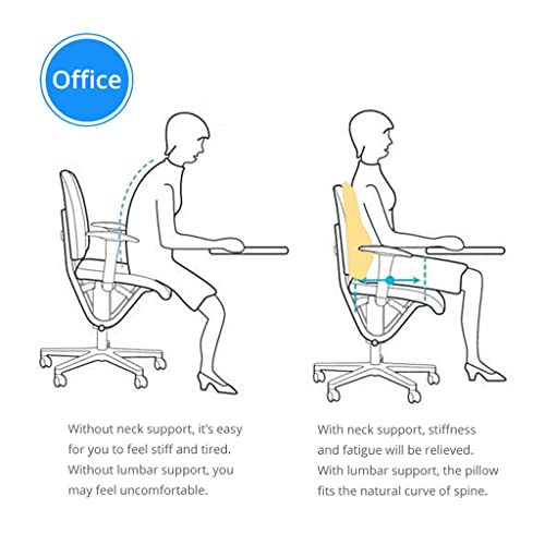 UIOLCFG Lumbar Support Pillow; Memory Foam Chair Cushion Supports Lower Back Accessories car Pillow Memory Foam
