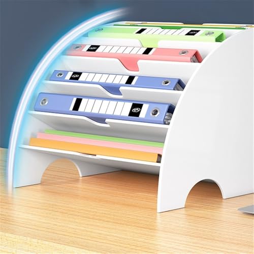 File Rack Office Fan Shaped Desk File Organizer Desktop Storage Sorter A4 Letter Tray Rack Letter Trays