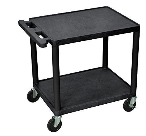 Luxor 26" H Black 2 Shelf A/V Multipurpose Utility Cart