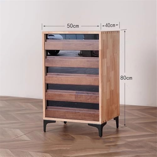 XJOYSL7921 File Cabinets ﻿ Multi Storage Cabinet Office File Vintage Wood Five-Drawer Mortise and Tenon Industrial Style Side Vertical File Cabinets(Red)