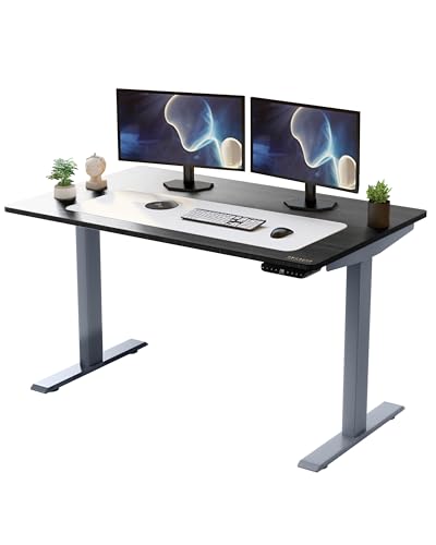 Uncaged Ergonomics Black Bamboo Standing Desk 23-49" Dual Motor (Gray)