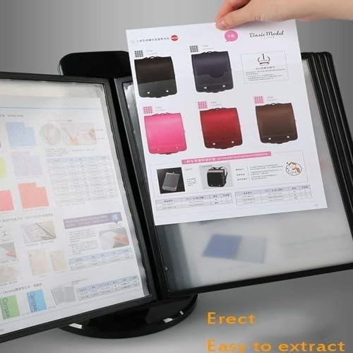 Wall file organizer,Wall Mounted File Holder, Deluxe Catalog Display Rack - Adjustable Desk Flip File Holder, 10 and 20 Page Double-Sided Panels, Wall Mount Reference Organizer Shelf, Durable Space Sa
