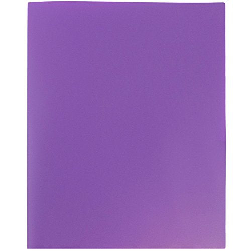 JAM PAPER Plastic 2 Pocket POP Folders - Durable School Folders - Purple - Bulk 96/Pack