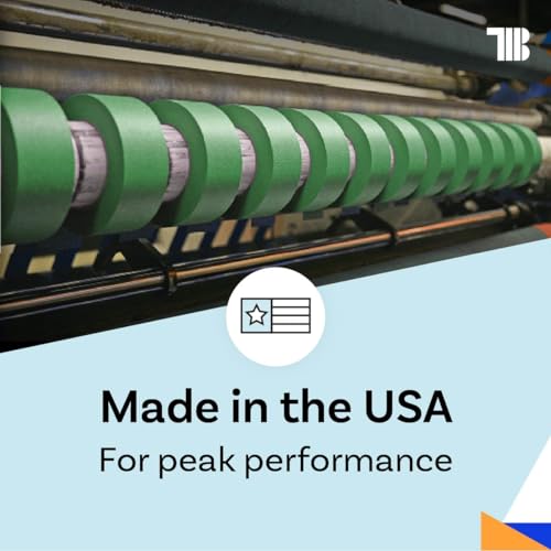 High Tack Green Painters Tape, 2 inch x 60 Yards, Case of 24 Rolls, Made in America, Clean Removal Green Masking Tape, Strong & UV Resistant