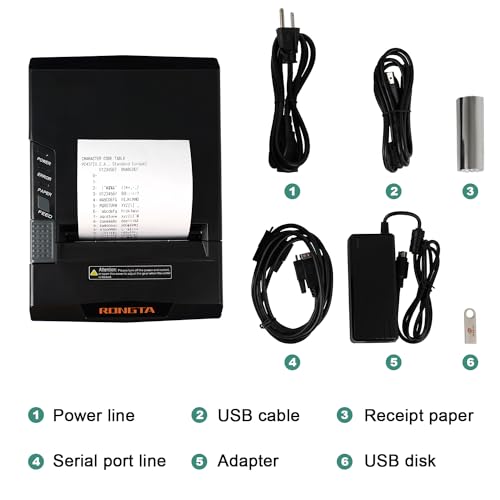 Rongta Thermal Receipt Printer with Auto Cut, 80mm, USB/LAN/Serial, RP327