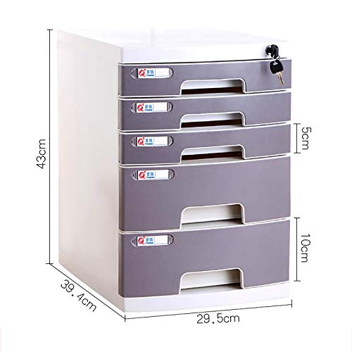noxozoqm Flat File Cabinet, Drawer Organizer 2/3/4/5 Layers, with Lockable Environmentally Friendly Plastic, Classification Tags Improve Work Efficiency. (Size : 5 Layers)