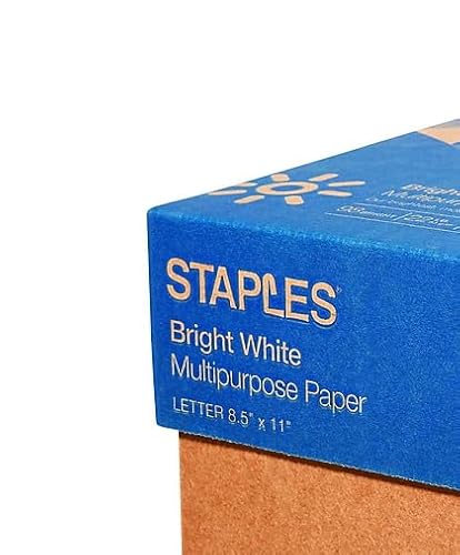 Staples Multipurpose Paper, 8.5x11 Inch, 22 lb., 98 Bright, 2500/Ctn