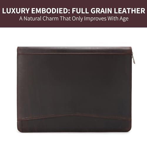Geslun Personalized Leather Portfolio for 13" Laptop and 8.5 x 11 Legal Pad