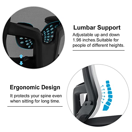 Drafting Chair,Tall Office Chair, Ergonomic Standing Desk Chair with Flip-up Armrests,Mid-Back Counter Height Computer Task Chair with Lumbar Support and Adjustable Footrest Ring,Black