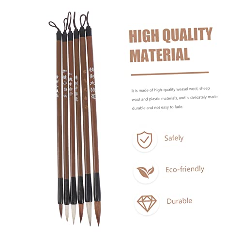 Chinese Caligraphy Brush, 12 Pcs Writing Brush Chinese Calligraphy Brush Pen Weasel Hair Brush Pen Writing Stationary Student Writing Stationery Portable Brush Pen Practical Brush Pen Paint Brush Ink