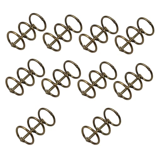 Binder rings 10Pcs Rings Clips, 3 Ring Loose Leaf Binders Book, for Notebook Diary Photo Album Binding(Brass)