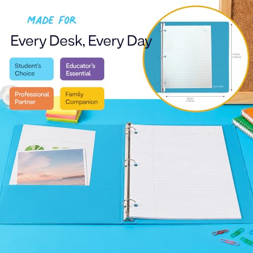 Enday 1 Inch Bulk 24-Pack Mix 3 Ring Binder Clear View Presentation Binder Assorted Colors Multi-Pack 3-Ring Presentation View Binder with Pockets Heavy Duty Bulk Supplies for School & Office folders