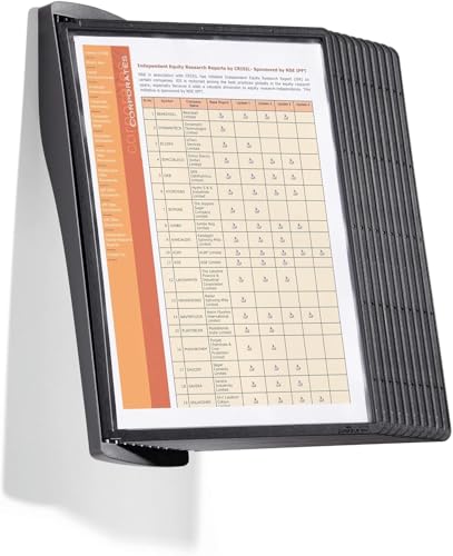Durable Sherpa Style Display Panel Wall Unit | 10 Panels in Black | Perfect for Storing and Displaying A4 Documents (585401)