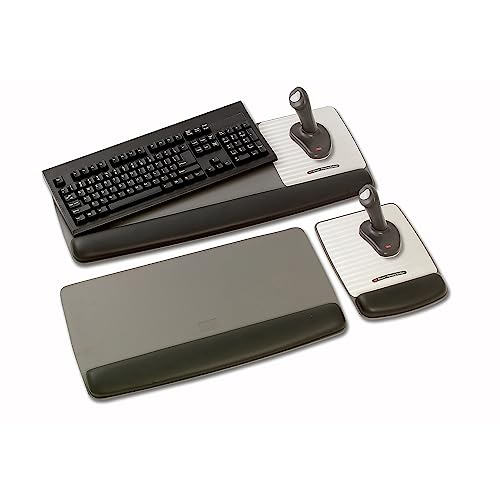 3M WR420LE Gel Wrist Rest Keyboard Platform, 19.5 x 10.5 Inch, Black Leatherette