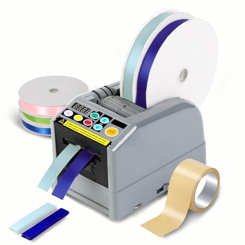 Ribbon Cutting Machine, Automatic Tape Dispenser 39.9 Inches Max Cut Length, Dual Manual and Auto Modes, Precision Cutting for Home, Business, School, Restaurant, Warehouse, Gift Wrapping
