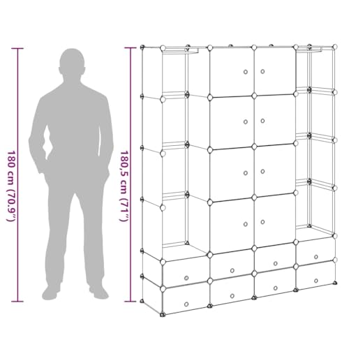 Favemtsl 18 Compartment Modular Storage Cabinet 14.6x57.5x71.1 Inch