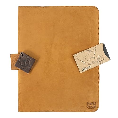 Hide & Drink, Journal Cover Compatible with Moleskine Cahier XXL (8.5 x 11 in.) Genuine Protector, Full Grain Leather, Handmade, Old Tobacco