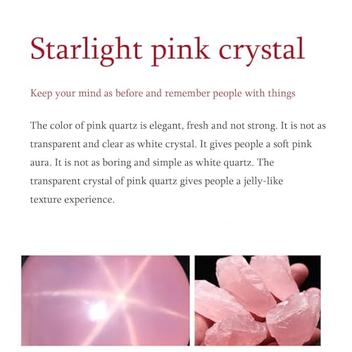 NIBHZ Pink Crystal Ball Paperweight, Crystal Glass Ball with Stand Accessories Rockery Ornament,Pink Crystal ball-80~90mm