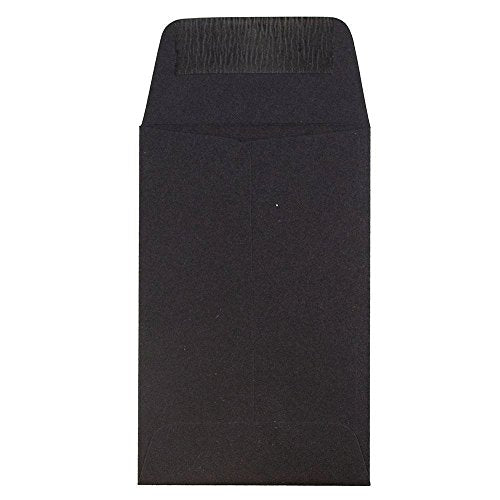 JAM PAPER #1 Coin Business Envelopes - 2 1/4 x 3 1/2 - Smooth Black - Bulk 1000/Carton