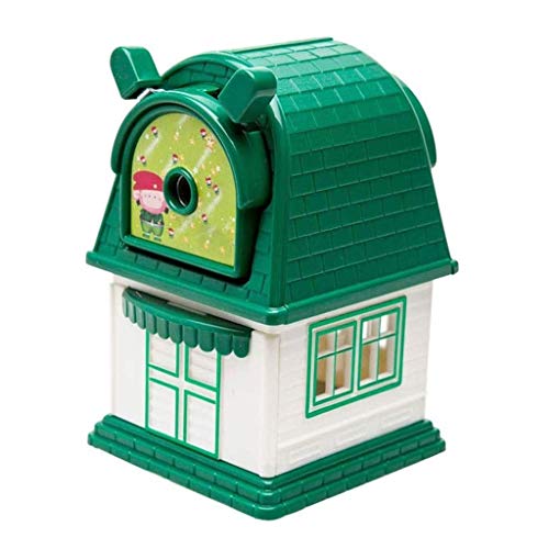 Hand Crank Pencil Sharpener House Shape, Beautiful, Alloy Steel, Sharp and Not Easy to Break, for School/Home/Office, Black(Gray)