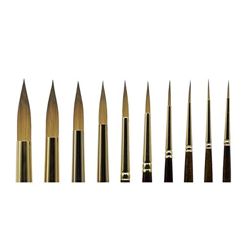 KINGART Finesse Premium Paint Brush Set, TAKLON Assorted Sizes