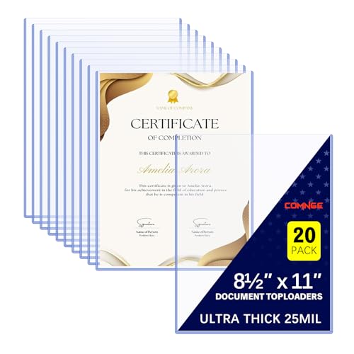 20ct 8.5"x11" Document Toploader - 25Mil Heavy Duty Print Protector Holder