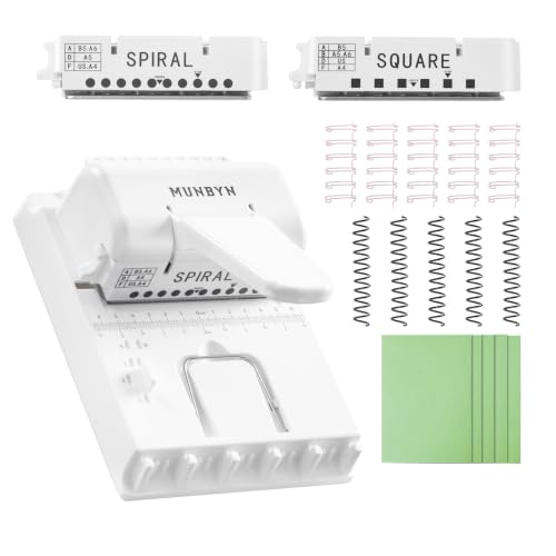 MUNBYN Multi Binding Machine with 2 Detachable Heads(Round & Square), White