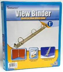 A+ Homework 1" View Pocket Binder - Cyan