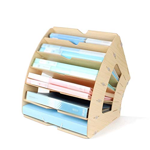 AFPSDLFJDLS File manager- Desktop File Folder Organizer,Fan Shaped File Rack,Mail Magazine Paper Holder, 6 Slot Desk Organizer Space Saving(Black)