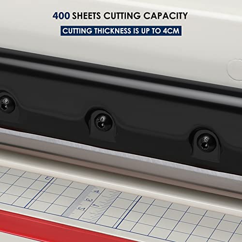 FAHKNS 17" Heavy Duty Guillotine Trimmer Paper Cutter,Cortadora de Papel 500 Sheets Paper Trimmer with Double Safety Protection Durable HSS Blade for Cutting Paper