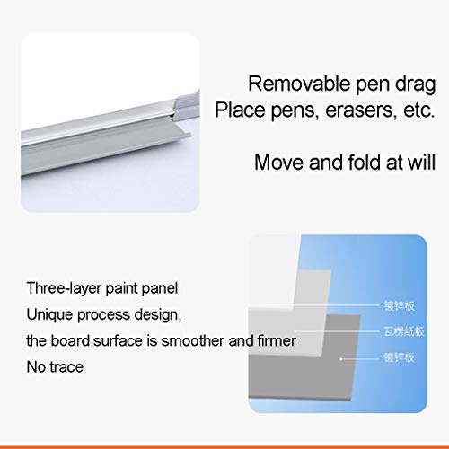 JOMRTS Whiteboard - Hanging Double-Sided Writing Board Aluminum Alloy Frame Message Memo Board for Office Training Home School Teaching (80x100cm)
