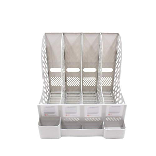 GVRMLDF Desktop 4 Section Magazine Plastic Holders Frames File Dividers Document Cabinet Rack Display and Storage Organiser Box