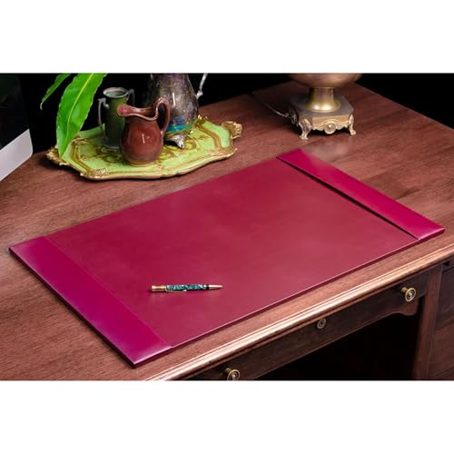 DACASSO Bonded Leather Desk Set - Luxury Leather Desk Pad & Desk Organization Essentials (Burgundy, 3 Piece)