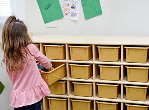 Angeles Value Line 20-Tray Cubby Storage, 48"L x 27"H, Kids Storage Organizer, Playroom Essentials for Classroom, Nursery, Montessori School, Natural