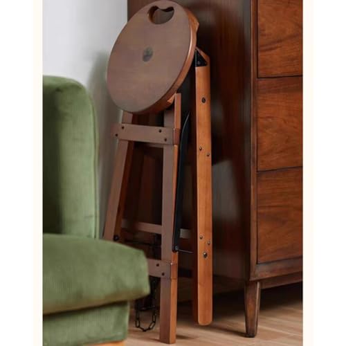 Stepstools Stable Multifunctional Step Stool Dual-Purpose Household Ladder and Stool Three-Step Climbing Folding Ladder Shop Office Tools Step Stool (Color : BrownA, Size : 35.5 * 57 * 64cm)