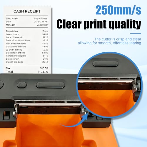 MR.BOSS 2" 1/4 Cloud Thermal Receipt Printer for iOS Sharepay iPOS Software Cash Register Printer iPad iPhone WiFi USB Bluetooth Connection for Supermarket Restaurant Retail