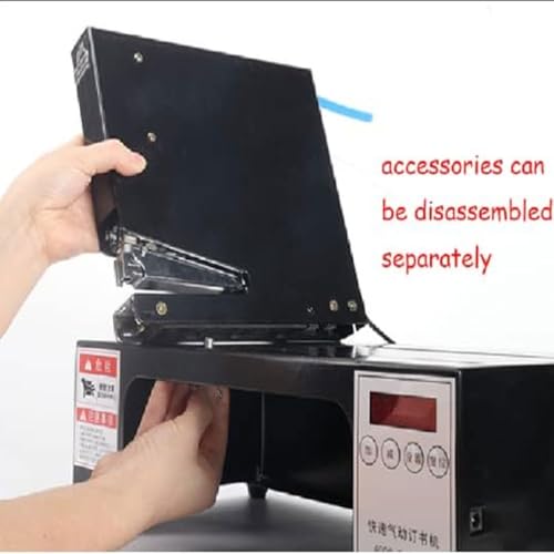 Intelligent Electric Saddle Stapler, Three Heads Pneumatic Stapler Machine, Binding Depth 0-5MM Adjustable, with Yield Counter&Pop-up Nail Slot, for Printing Houses, Offices, Publishers, Bookstore