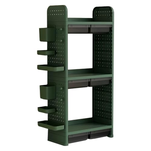 WLYMQFC Desktop Organizer Shelf Stationery Organizer with Pen Holder Office Desk Pegboard Shelf Combinable Organization and Storage for Desk, Office, Countertop, Dorm,A,3 Tier