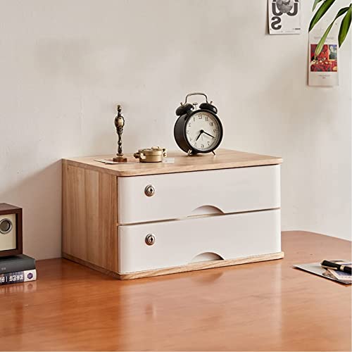 GFSGHZZ Rustic Wooden Flat File Cabinet - 4 Lockable Drawer Desktop Storagefor Office Supplies & A4/Receipt Files - Stylish Dresser Storage Solution,A-2 Drawer