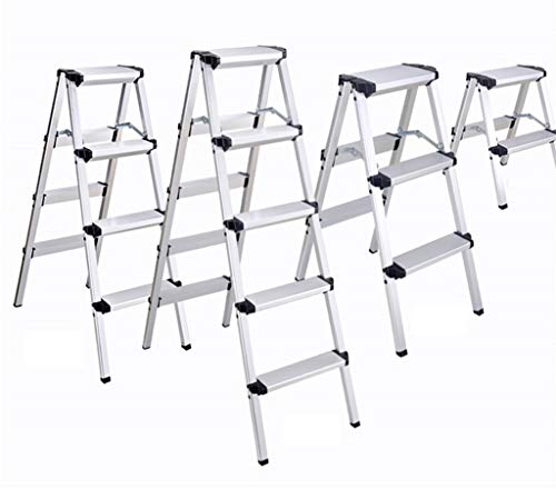 FLYIFE Step Stool Two-Step Ladder Stool, Three-Step Metal Ladder Outdoor Four-Step Ladder Five-Step Double-Sided Stepladders Engineeladder Household Ladder/40 X 74 X 97.7Cm