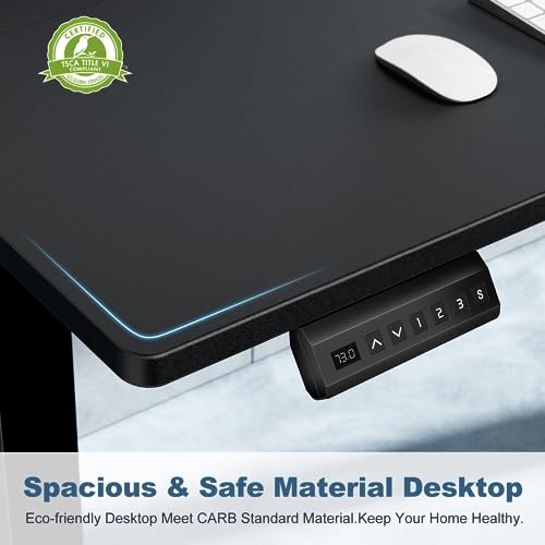 DUMOS 55 Inch Electric Standing Desk, Memory Adjustable Home Office Desk