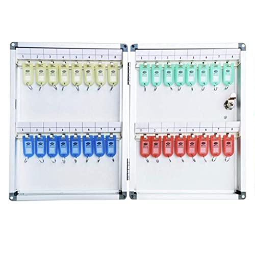 Key Cabinet Wall or Floor Mounted Safe Storage Box with 12 Hooks Waterproof Lock Box for Spare Key Storage for Indoor Outdoor Home Garage (Color : Silver Size : 120) (Silver 32)